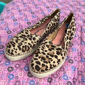 Dr Scholls leopard print espadrilles like new